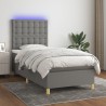  Sommier à lattes de lit et matelas et LED Gris foncé 90x200 cm alsavelo 
