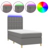  Sommier à lattes de lit et matelas et LED Gris foncé 90x200 cm alsavelo 