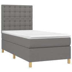  Sommier à lattes de lit et matelas et LED Gris foncé 90x200 cm alsavelo 