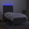  Sommier à lattes de lit et matelas et LED Gris foncé 90x200 cm alsavelo 