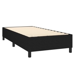 Sommier à lattes de lit avec matelas Noir 90x190 cm Tissu alsavelo 