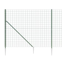  Clôture en treillis métallique et piquet d'ancrage vert 1,6x25m alsavelo 