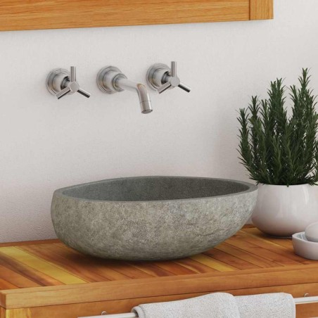  Lavabo en pierre de rivière ovale (29-38)x(24-31) cm alsavelo 