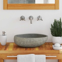  Lavabo en pierre de rivière ovale (29-38)x(24-31) cm alsavelo 