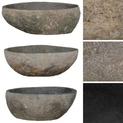  Lavabo en pierre de rivière ovale (29-38)x(24-31) cm alsavelo 