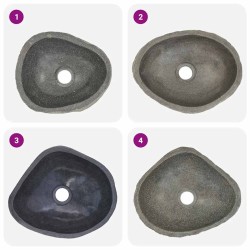  Lavabo en pierre de rivière ovale (29-38)x(24-31) cm alsavelo 