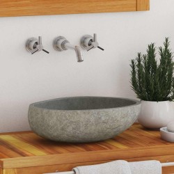  Lavabo en pierre de rivière ovale (29-38)x(24-31) cm alsavelo 