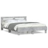  Cadre de lit sans matelas gris béton 150x200 cm alsavelo 