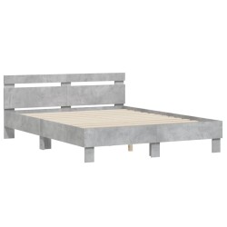  Cadre de lit sans matelas gris béton 150x200 cm alsavelo 