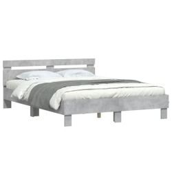  Cadre de lit sans matelas gris béton 150x200 cm alsavelo 
