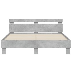 Cadre de lit sans matelas gris béton 150x200 cm alsavelo 