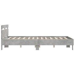  Cadre de lit sans matelas gris béton 150x200 cm alsavelo 