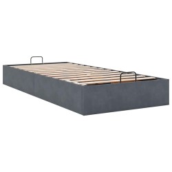  Cadre de lit ottoman sans matelas gris foncé 90x200 cm velours alsavelo 