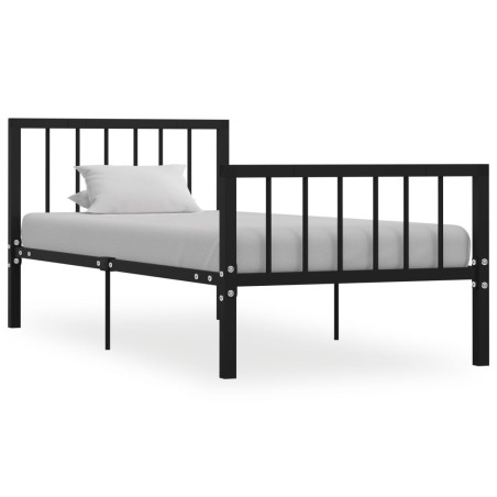  Cadre de lit sans matelas noir métal 90x200 cm alsavelo 