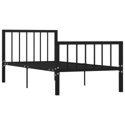  Cadre de lit sans matelas noir métal 90x200 cm alsavelo 