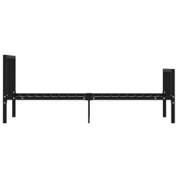  Cadre de lit sans matelas noir métal 90x200 cm alsavelo 