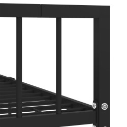  Cadre de lit sans matelas noir métal 90x200 cm alsavelo 
