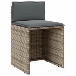  bistro 3 pcs avec coussins gris résine tressée alsavelo 