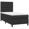  Sommier à lattes de lit avec matelas Noir 90x190 cm Similicuir alsavelo 