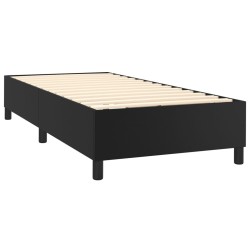  Sommier à lattes de lit avec matelas Noir 90x190 cm Similicuir alsavelo 
