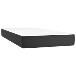  Sommier à lattes de lit avec matelas Noir 90x190 cm Similicuir alsavelo 