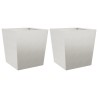  Jardinières 2 pcs 50x50x50 cm acier inoxydable alsavelo 