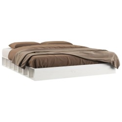  Cadre de lit sans matelas blanc 140x200 cm bois massif alsavelo 