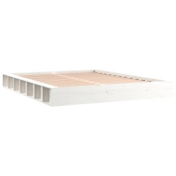  Cadre de lit sans matelas blanc 140x200 cm bois massif alsavelo 