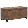  Pouf de rangement 87,5 cm Marron Similicuir daim alsavelo 