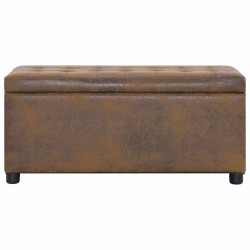  Pouf de rangement 87,5 cm Marron Similicuir daim alsavelo 