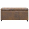  Pouf de rangement 87,5 cm Marron Similicuir daim alsavelo 