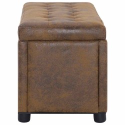  Pouf de rangement 87,5 cm Marron Similicuir daim alsavelo 