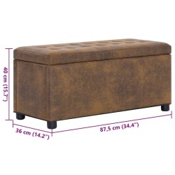  Pouf de rangement 87,5 cm Marron Similicuir daim alsavelo 