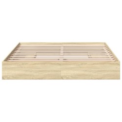  Cadre de lit avec tiroirs sans matelas chêne sonoma 180x200 cm alsavelo 