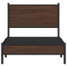  Cadre de lit en métal sans matelas chêne marron 75x190 cm alsavelo 