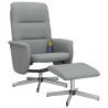  Fauteuil inclinable de massage et repose-pied gris clair tissu alsavelo 
