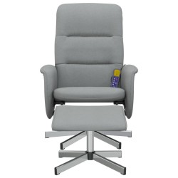  Fauteuil inclinable de massage et repose-pied gris clair tissu alsavelo 