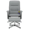  Fauteuil inclinable de massage et repose-pied gris clair tissu alsavelo 