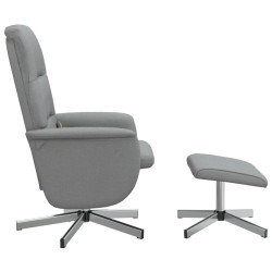  Fauteuil inclinable de massage et repose-pied gris clair tissu alsavelo 