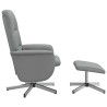 Fauteuil inclinable de massage et repose-pied gris clair tissu alsavelo 