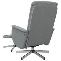  Fauteuil inclinable de massage et repose-pied gris clair tissu alsavelo 