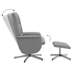  Fauteuil inclinable de massage et repose-pied gris clair tissu alsavelo 