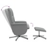  Fauteuil inclinable de massage et repose-pied gris clair tissu alsavelo 