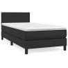  Sommier à lattes de lit avec matelas Noir 90x190 cm Similicuir alsavelo 