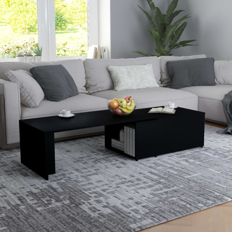 Table basse Noir 150x50x35 cm Bois d'ingénierie alsavelo Table basse Noir 150x50x35 cm Bois d'ingénierie alsavelo