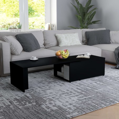  Table basse Noir 150x50x35 cm Bois d'ingénierie alsavelo 