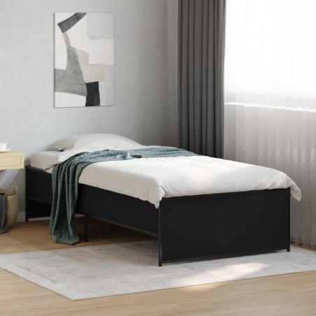  Cadre de lit sans matelas noir 90x190 cm alsavelo 