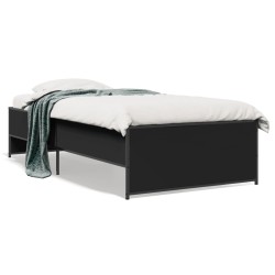 Cadre de lit sans matelas noir 90x190 cm alsavelo 
