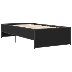  Cadre de lit sans matelas noir 90x190 cm alsavelo 