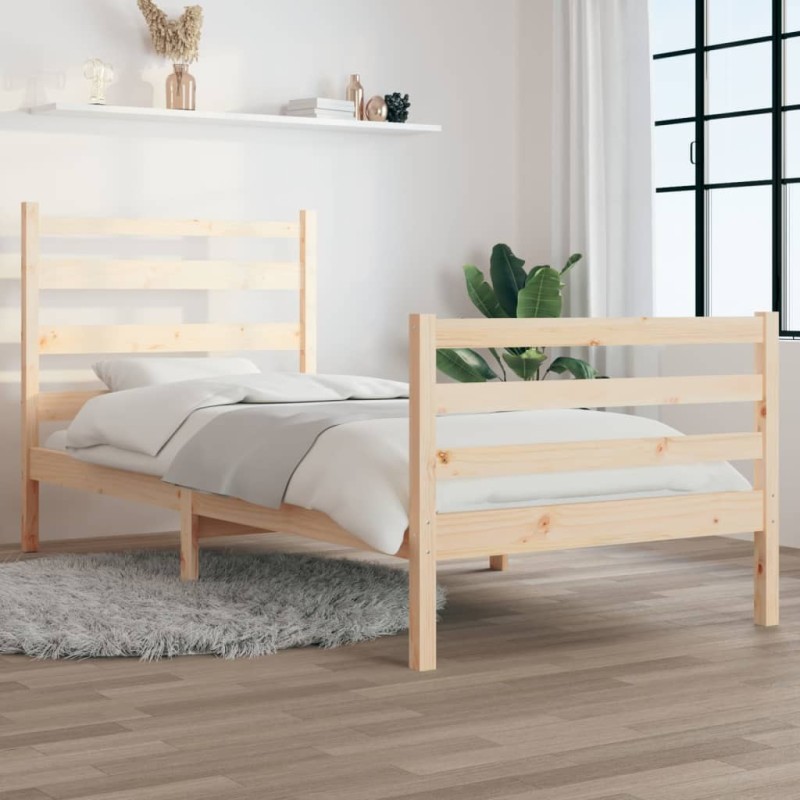  Cadre de lit sans matelas bois de pin massif 90x200 cm alsavelo 